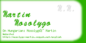 martin mosolygo business card